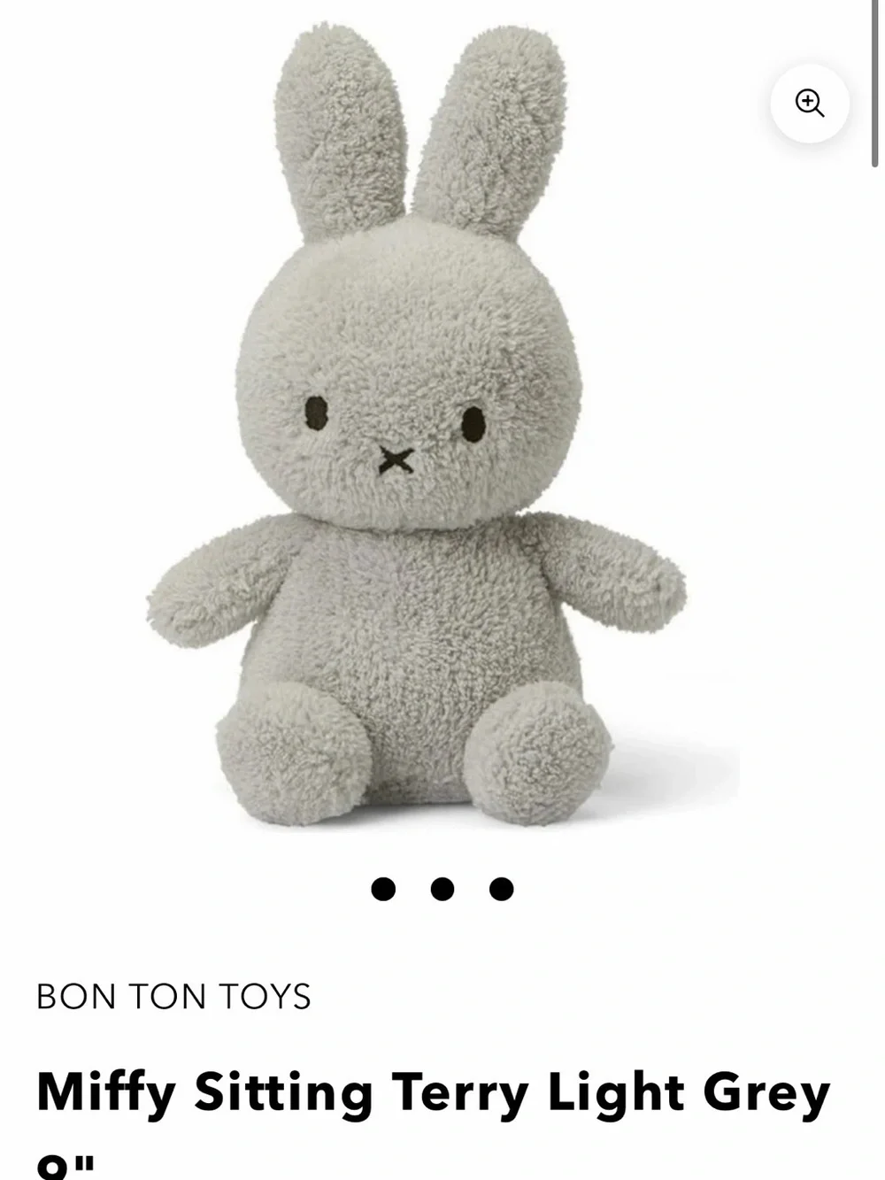 Miffy Sitting Plush - Light Grey